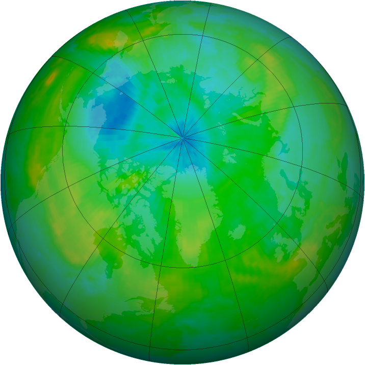Arctic ozone map for 01 August 2002
